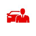 ikona auta i mężczyzny